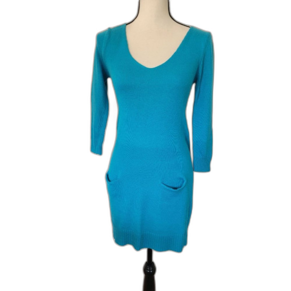 Express Design Studio blue knitted wool blend dress size XS - Picture 1 of 6